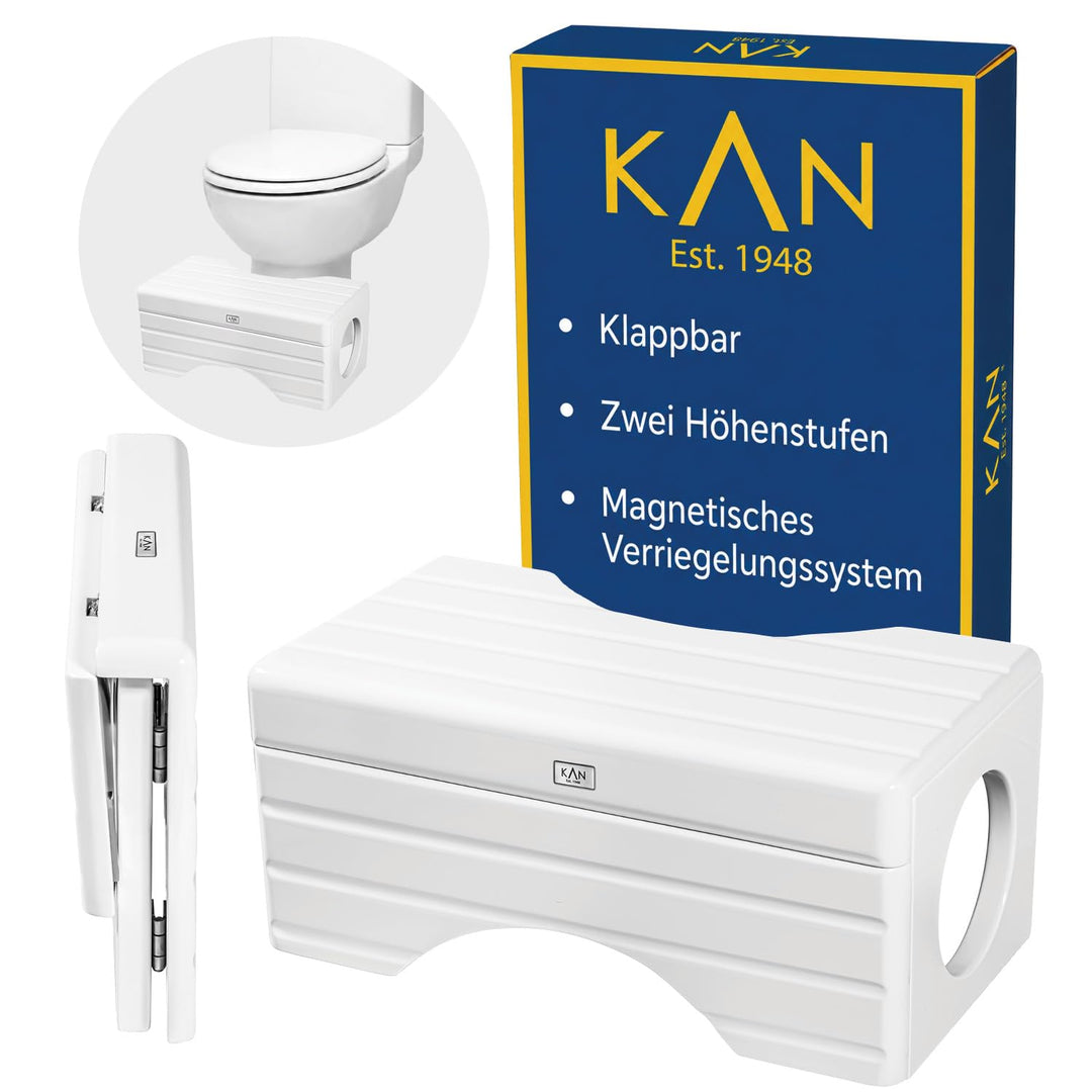 KAN Toilettenhocker Loki für Erwachsene - Toilettenhocker Holz - Klohocker - Badezimmerhocker -Toile