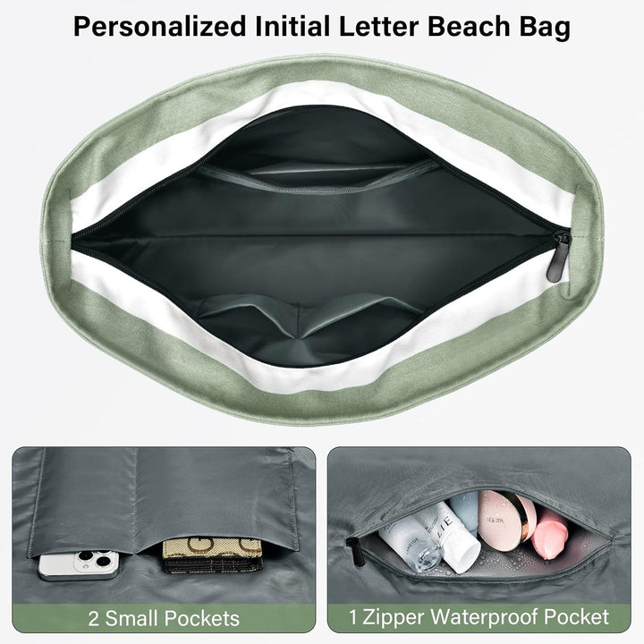 oscaurt Strandtasche Badetasche XXL Shopper Tasche Damen Umhängetasche Wasserdicht Beach Tote Bag mi