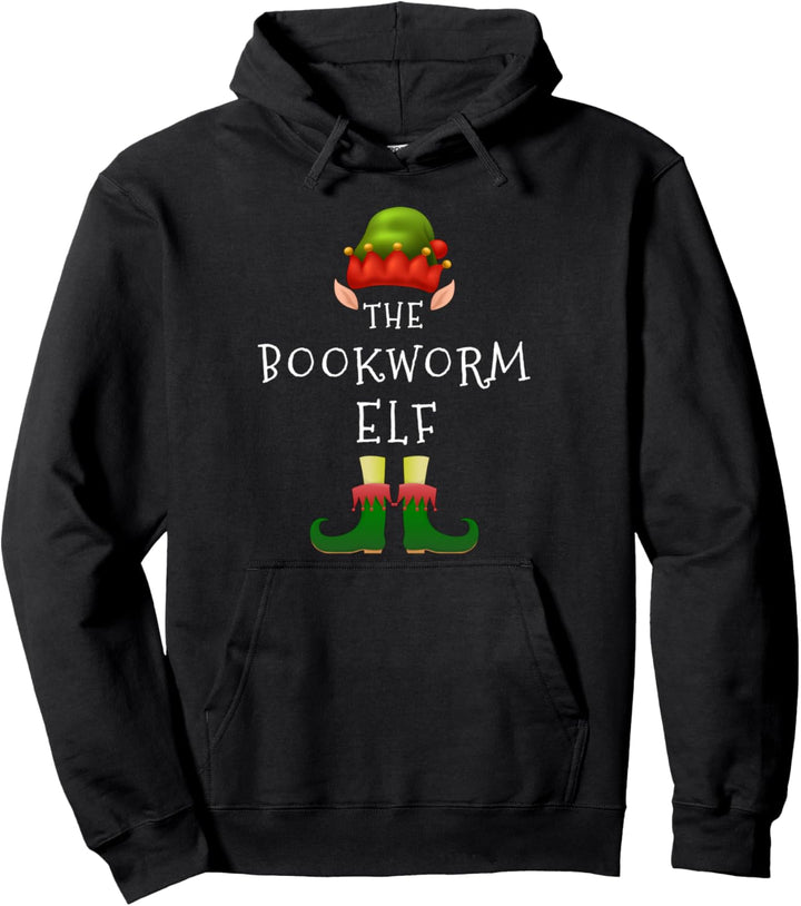 Bookworm Weihnachtspyjama, Elfenmotiv Pullover Hoodie