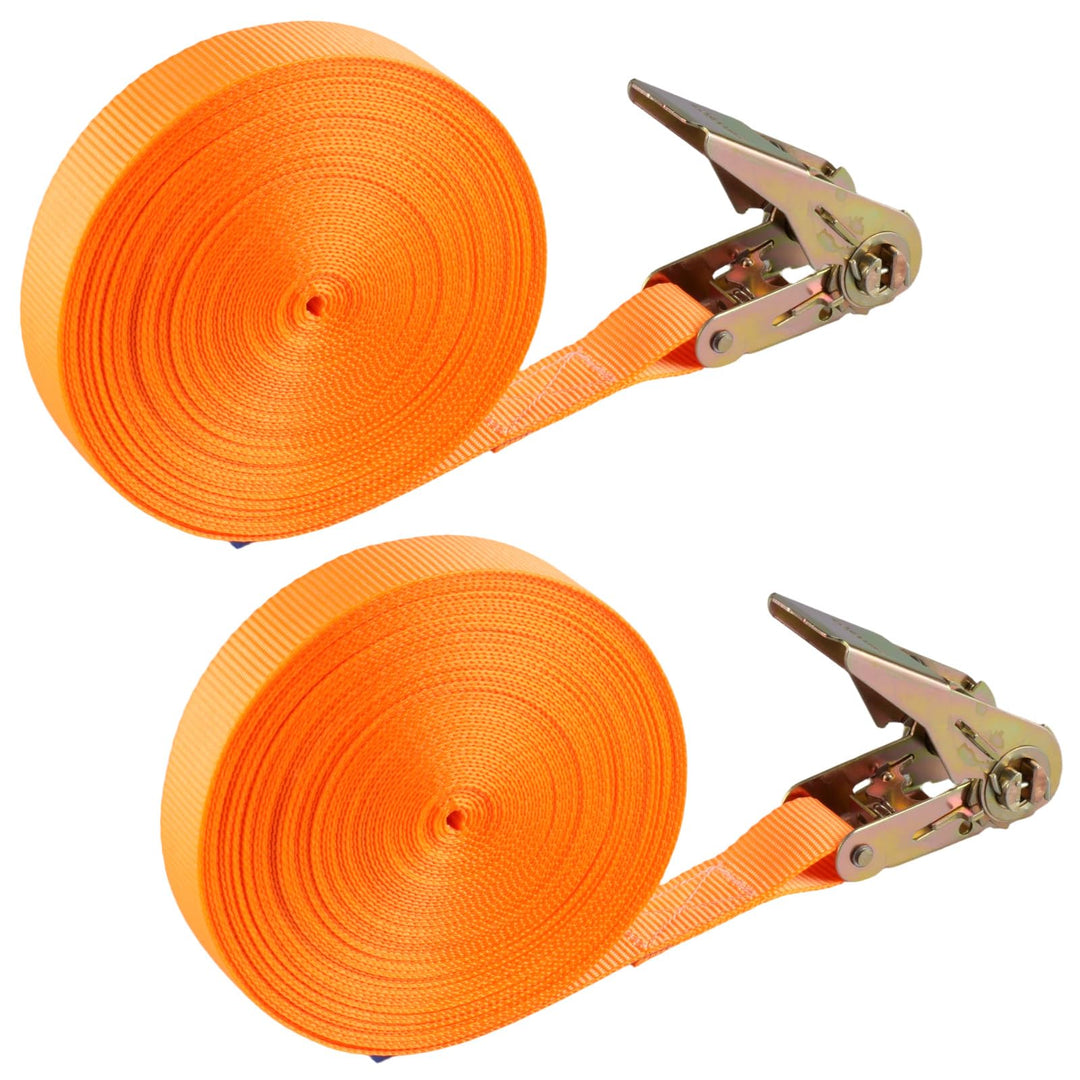 2 Stück Spanngurte mit Ratsche 15 M, Spanngurt Orange Farbe Zurrgurte mit Ratsche für Surfbrett, Mot