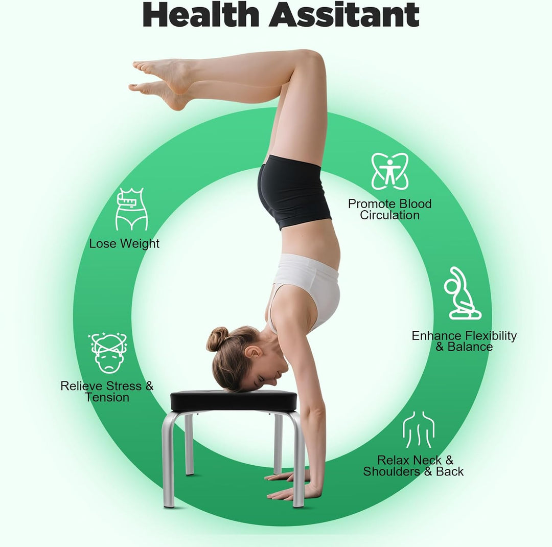 Yoga Hocker Kopfstandhocker Kopfstand Yoga Stuhl Fitness Bench Schwarz,Yoga Bank für Fitnessstudio,A