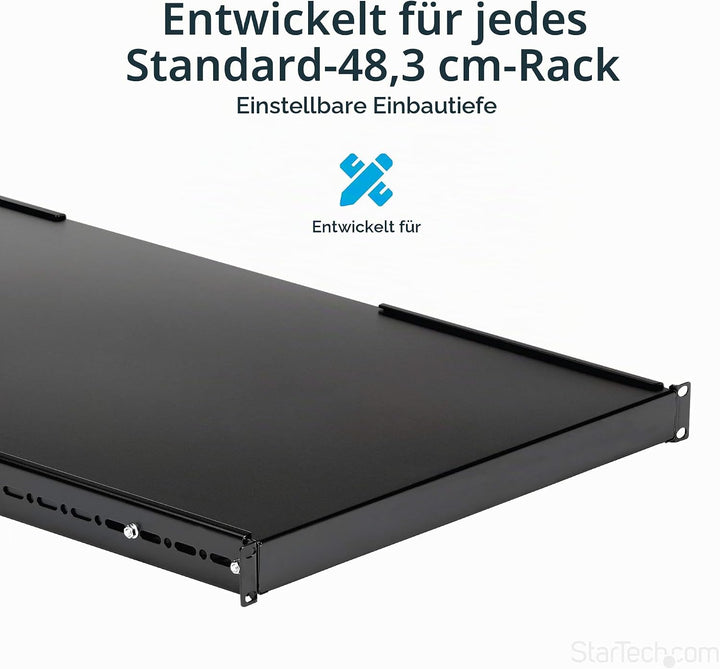StarTech.com 1HE Verstellbares Server Rack Fachboden - 150 kg - 49,5 bis 97,4 cm Verstellbare Einbau