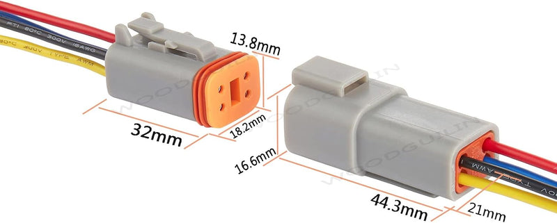 WOODGUILIN DT Stecker Connectors 4 Polig,DT Wasserdichter Steckverbinder,DT Stecker Steckverbinder,D