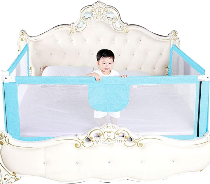 HUOLE Bettschutzgitter Kinderbettgitter Babybettgitter Kinderbett Bett Gitter Fallschutz Hellgrau mi