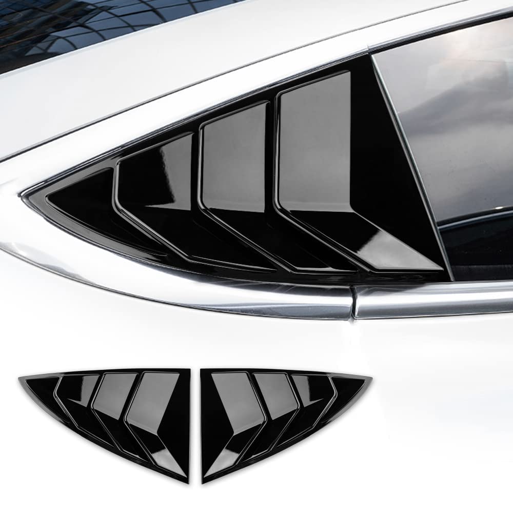 KUNGKIC Rear Side Window Louvers,Air Vent Scoop Louvers for Tesla Model 3 2017-2024,Window Scoop Lou
