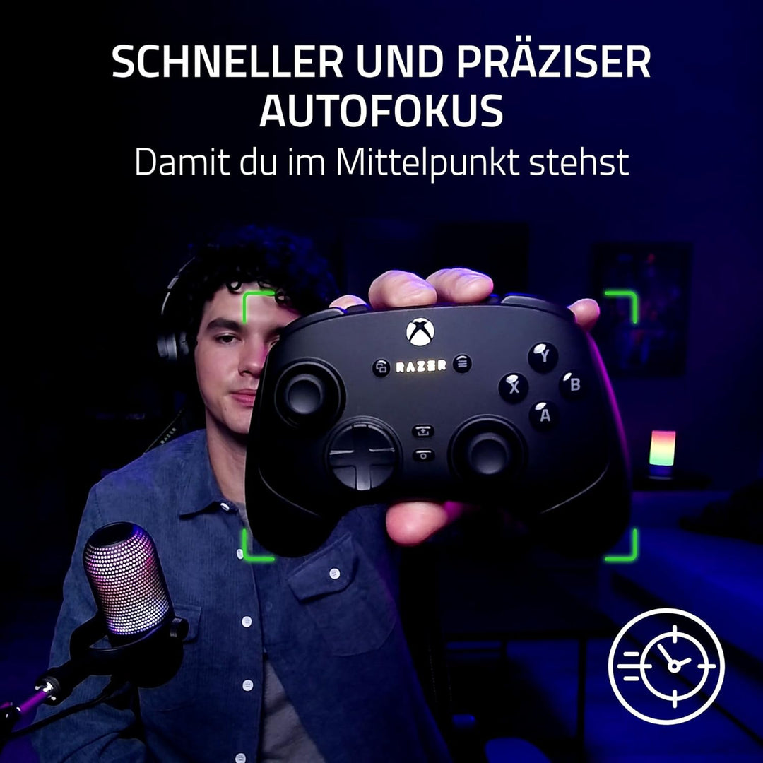 Razer Kiyo V2 X - Full-HD-Webcam 1080p, 60 FPS für Creators - Autofokus - Weitwinkel-Objektiv - Inte
