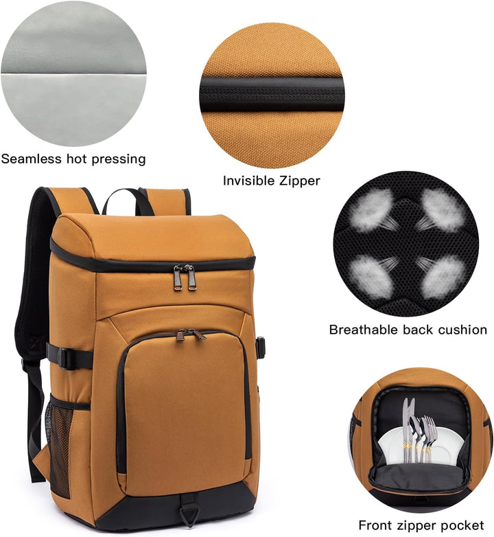 Laripwit Kühlrucksack 54 Dosen Thermo Kühltasche Rucksack Gross Isolierte Doppeldeck mit Kühlfach fü