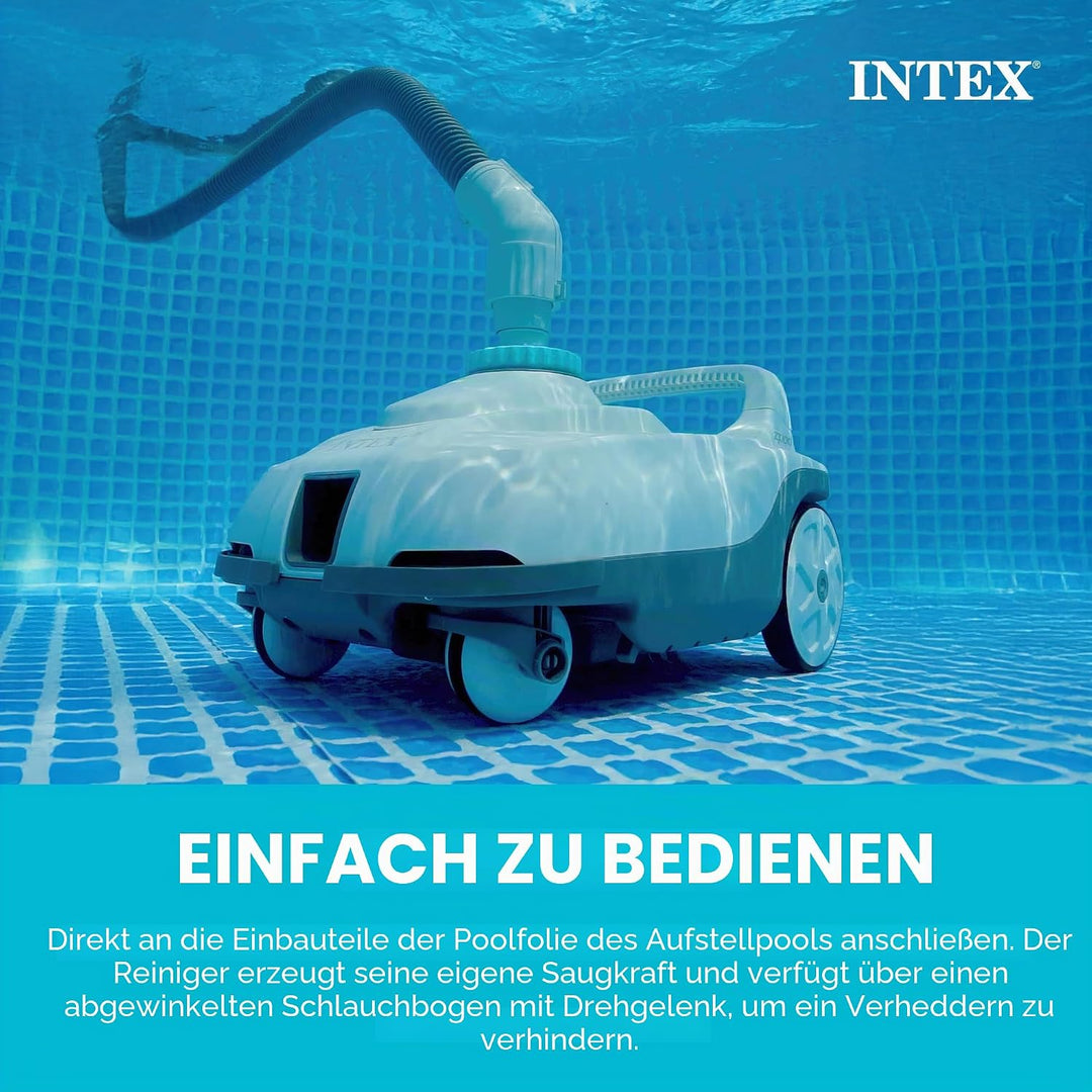 INTEX 28006E ZX100 Auto-Poolreiniger | inklusive 3,8 cm Konverter und 6,3 m verhedderungsfreier Schl