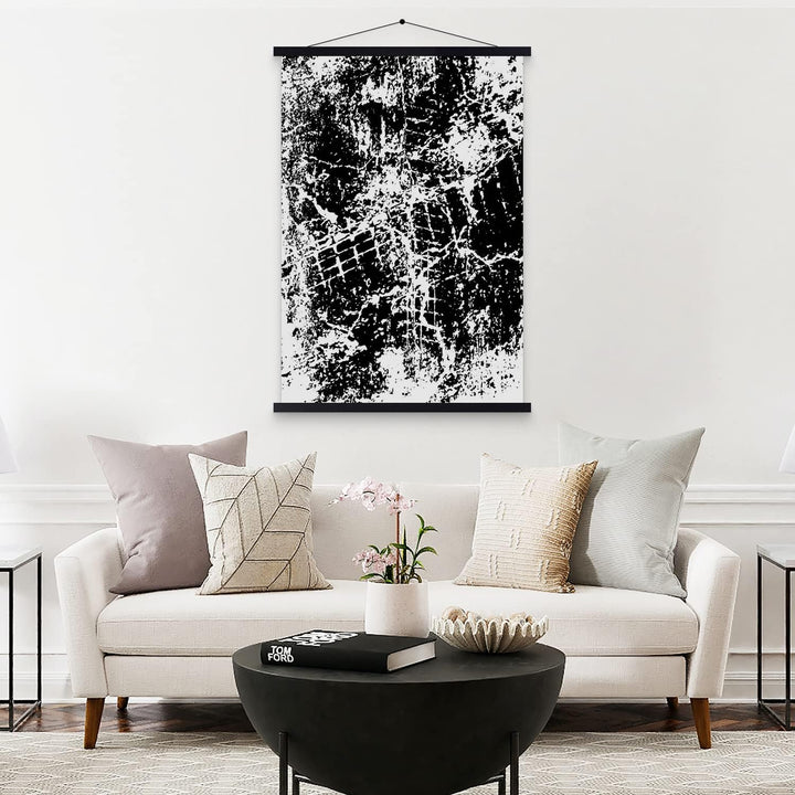Ywlake leichte,magnetische,hängende Bilderrahmen aus Holz für Poster,Leinwanddruck 91.4cm Schwarz Sc