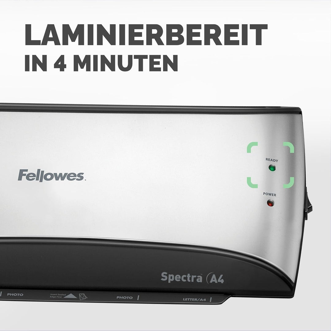 Fellowes A4 Laminiergerät, Spectra A4 für Einsteiger, für 80-125 Mikron Laminierfolien, bis A4 Forma