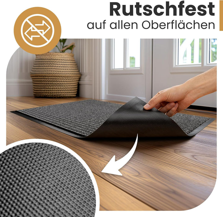 Bodenständig® Saubere Schuhe Dank saugstarkem Stoff (robust) perfekte Grösse Schwarz in 60x90cm - Fu
