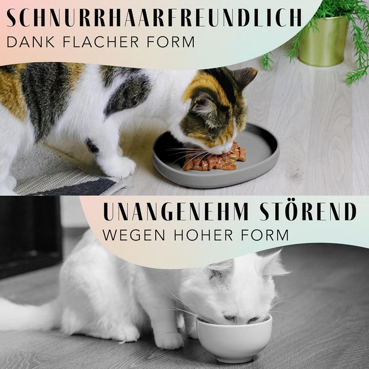 ne&no Futternapf für Katzen [nala Collection] Futterschale Katze flach | Katzennapf | Silikonnapf br