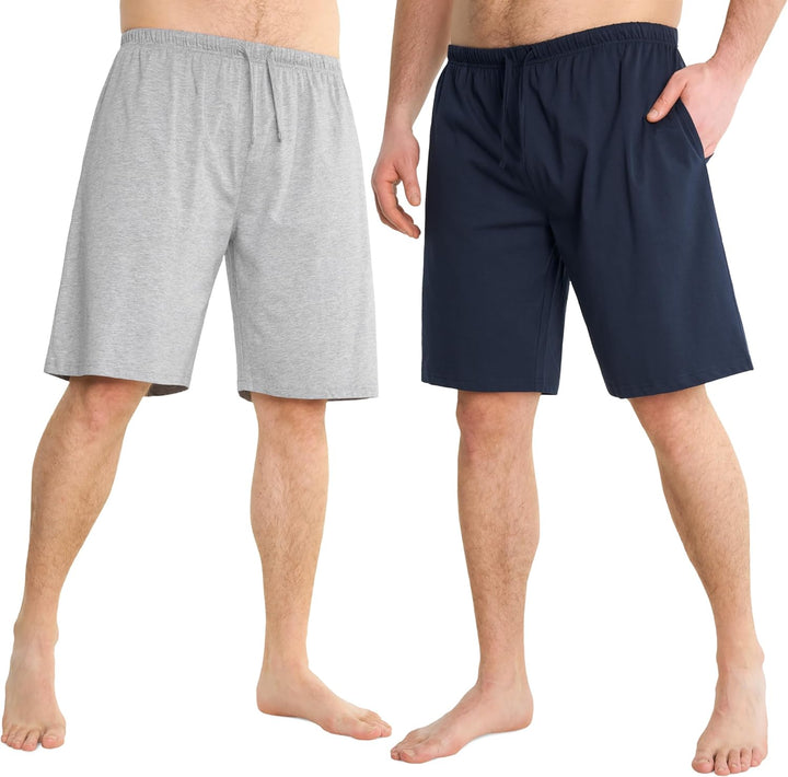 CityComfort Pyjama Shorts Herren, Kurze Schlafanzughose Herren mit Seitentaschen & Elastischem Bund