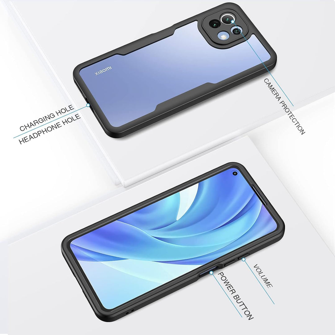 CENHUFO für Xiaomi Mi 11 lite 5G Hülle, 360 Grad Schutzhülle Panzerhülle mit Eingebautem Displayschu