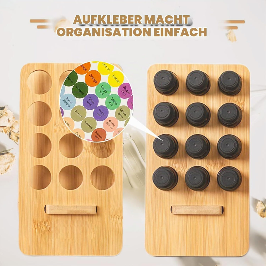 12 Loch Hölzern für Ätherisches Öl Display Ständer, Ständerhalter Aromatherapie Öle Organizer, Äther