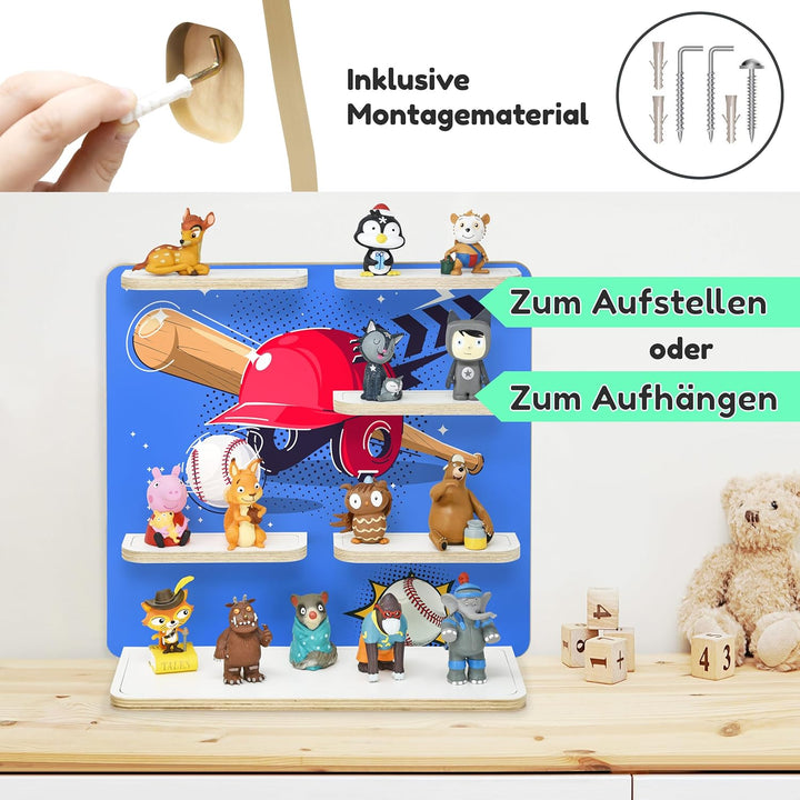 stadtecken Holzregal für Musikbox – Passend für Toniebox & ca. 40 Tonies | Perfekte Aufbewahrung für