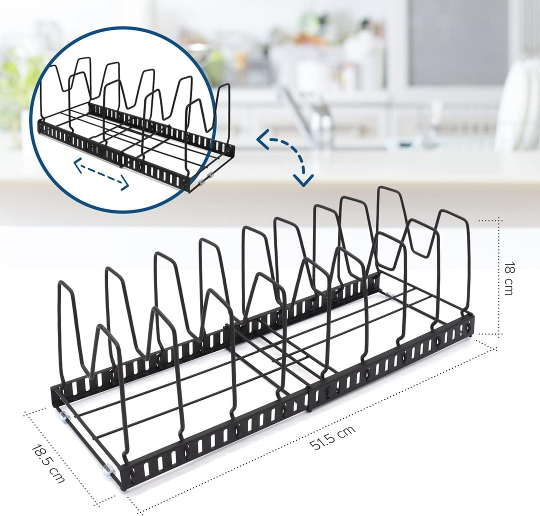 joeji's Kitchen Topfdeckelhalter Pfannenhalter für Schrank Schublade, Deckelhalter Küche, 9 Verstell