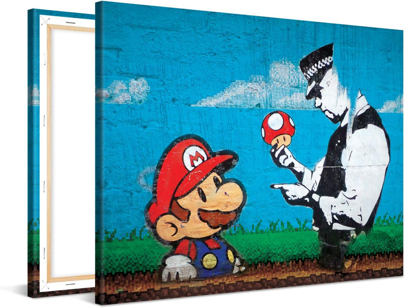 PICANOVA – Premium Leinwanddruck – Leinwandbild Mario Cop 100x75cm – Kunstdruck Auf 2cm Holz-Keilrah