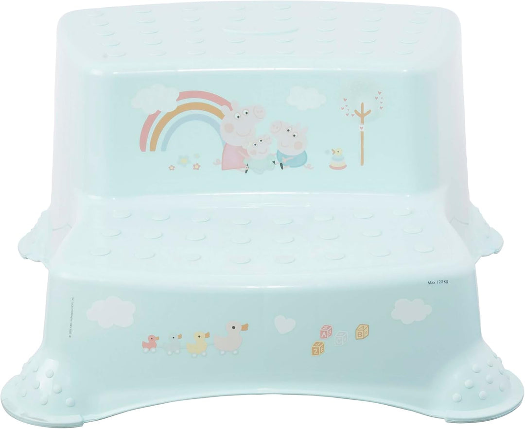 keeeper igor Zweistufiger Tritthocker Peppa, Ab ca. 3 bis ca. 14 Jahre, Anti-Rutsch-Funktion, Aquama