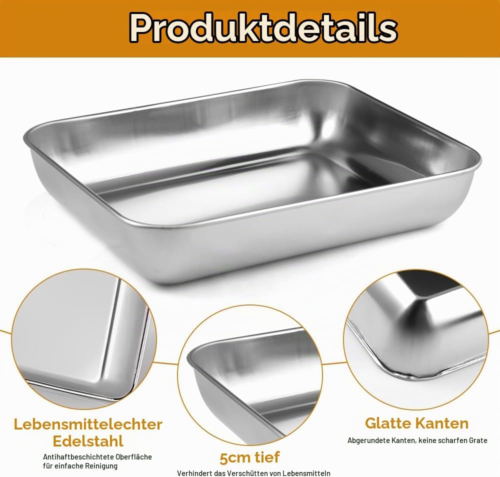 Panierschalen Set 3-Teilig, 25x20x5cm Edelstahl Schale Rechteckig,PanierstrassE Set,Panierstrasse mi