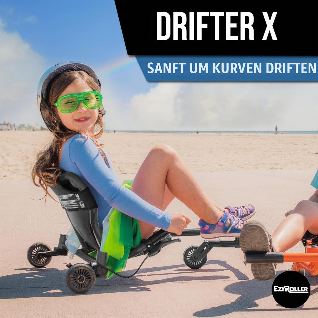 Ezyroller Funfahrzeug Drifter Pro X Jugendliche Erwachsene Dreirad ab 10 Trike (schwarz), Schwarz
