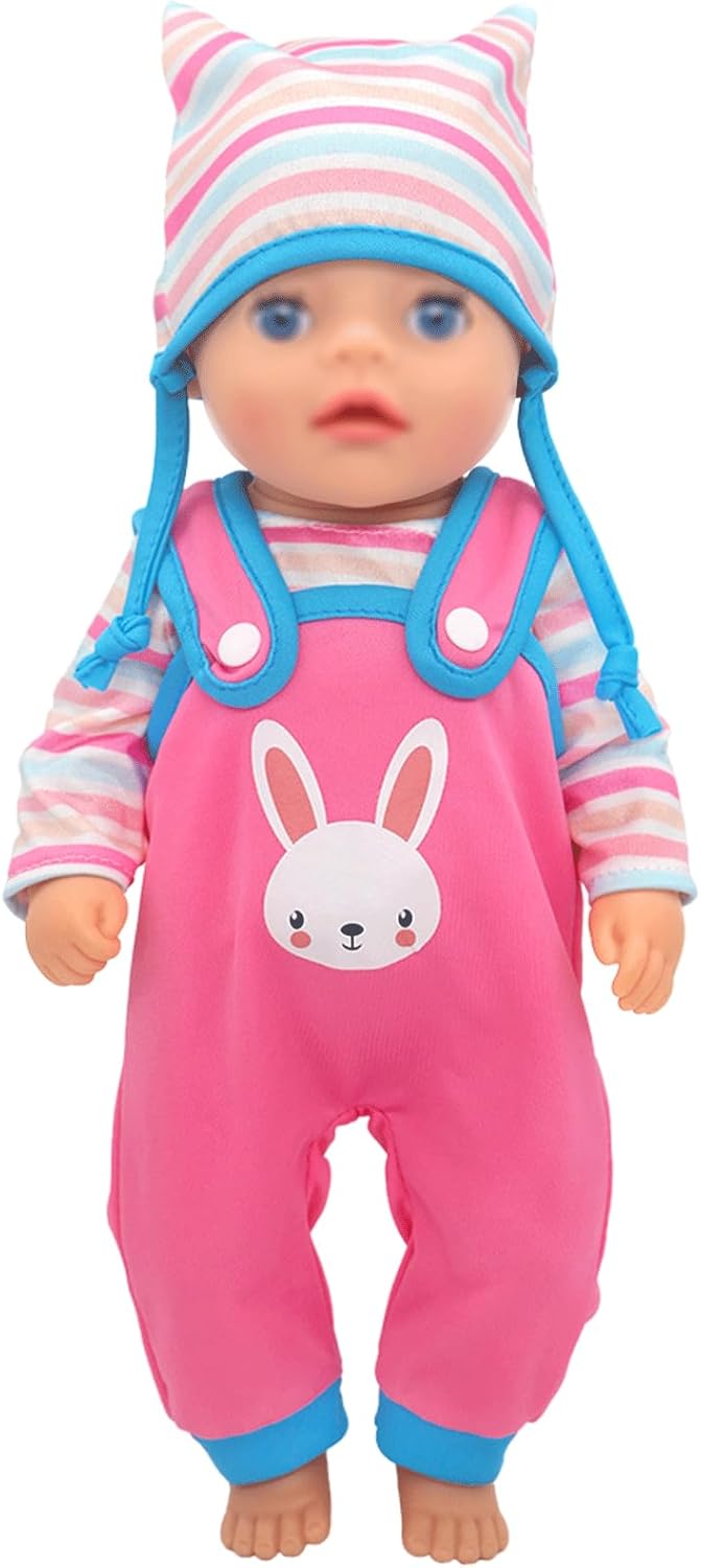 Puppenkleidung Puppenkleider Set mit Stirnband und Hut 4-Packungen für 30-36 cm Puppen (Keine Puppe)
