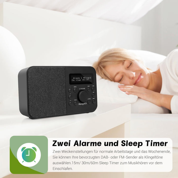 MangoKit PR2S Tragbares DAB+ Digitalradio,Küchen-FM-Radio,Bluetooth-Lautsprecher,Persönliches DAB-Ra