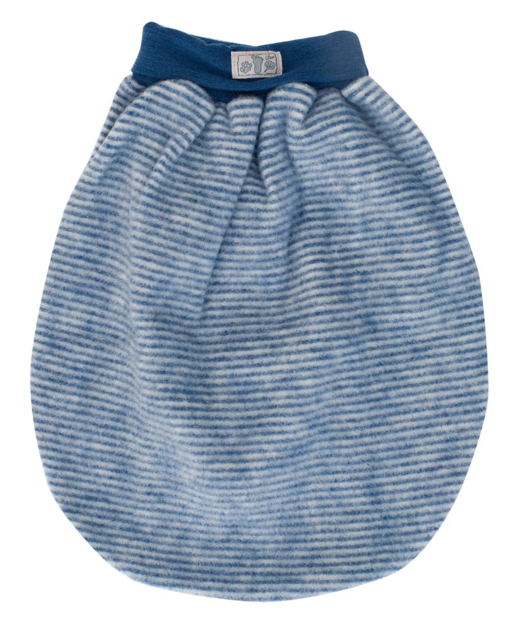 Lilano Wickelsack aus Schurwolle, Gestreift Orange, Pucksack für Babys, 80x90 cm, Wärmend (Blau/Natu