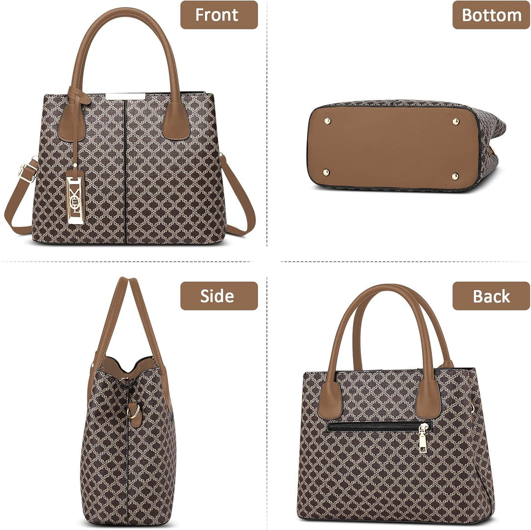 DIRRONA Retro Damen Handtasche Klassischer Druck Umhängetasche Elegant Schultertasche Lässig Crossbo