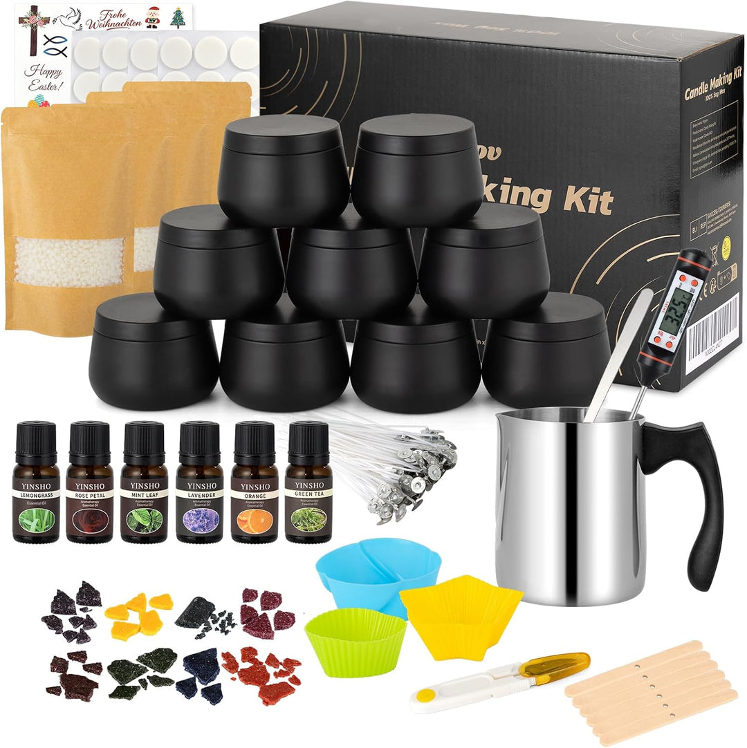 Yvgoov Kerzen selber Machen Set Kerzen Giessen Set Kerzenherstellung Set Candle Making Kit Sojawachs