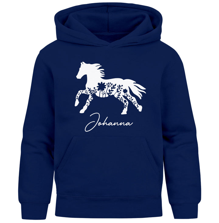 SpecialMe® Kinder Hoodie Mädchen Pferde Reiten Mädchengeschenk personalisiert mit Name Namensgeschen