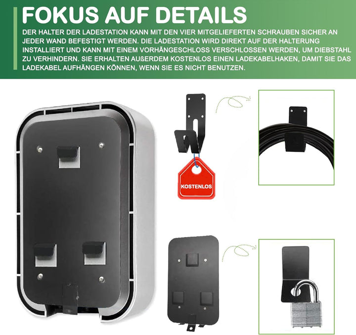 ANFIL Dreiphasen - EV Ladestation - EU-Standard-Ladegerät, IEC 62196-2 - mit 6,1m Ladekabel Typ 2 St