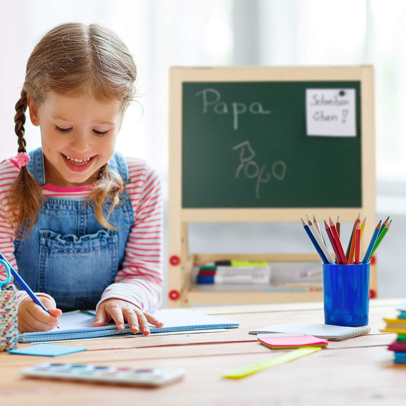 Relaxdays Standtafel Kinder, beidseitig magnetisch, höhenverstellbar, HBT 77x39x44,5 cm, Whiteboard