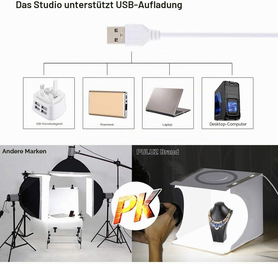 PULUZ Fotostudio 12’/ 30CM Dreifarbiger Temperaturschalter Falten Fotobox Lichtbox für klein Produkt