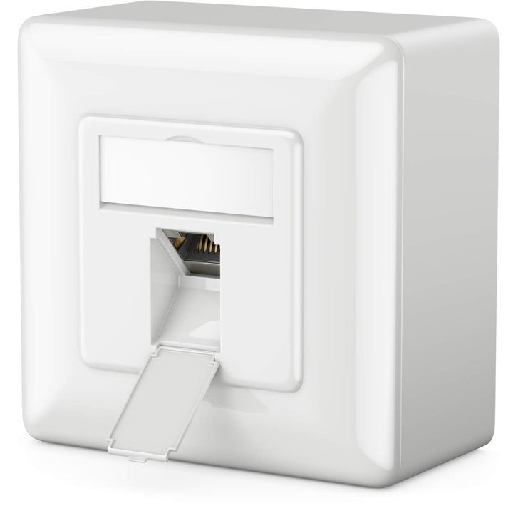 deleyCON 1x CAT6a Universal Netzwerkdose - 1x RJ45 Port - Geschirmt - Aufputz oder Unterputz - 10 Gi