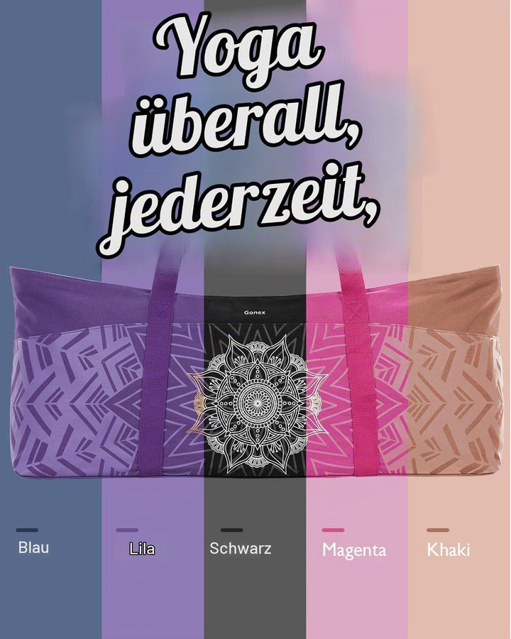 Gonex Yogatasche, Extra Grosse Canvas Sporttasche mit Wasserdichtem Fach &amp; Metallreissverschluss, Fü