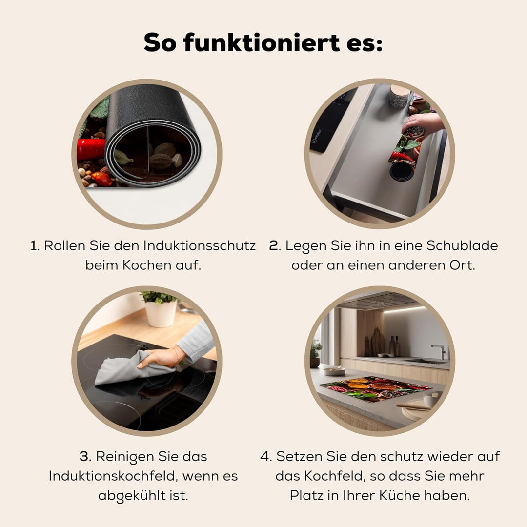 KitchenYeah© Herdabdeckplatte 70x52 cm Einteilig Abdeckplatten Cerankochfeld Abdeckung Ceranfeld Her