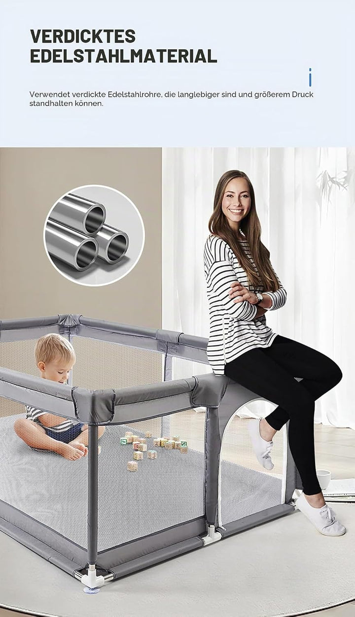 Laufstall Baby, Laufstall Faltbar für Drinnen, Grosser Laufgitter Baby, Kinderaktivitätszentrum Spie