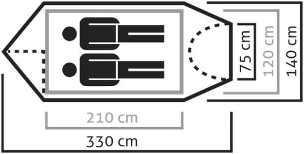 Salewa Zelt Sierra Leone II, Unisex Erwachsene UNI LIGHTGREY/CACTUS, UNI LIGHTGREY/CACTUS