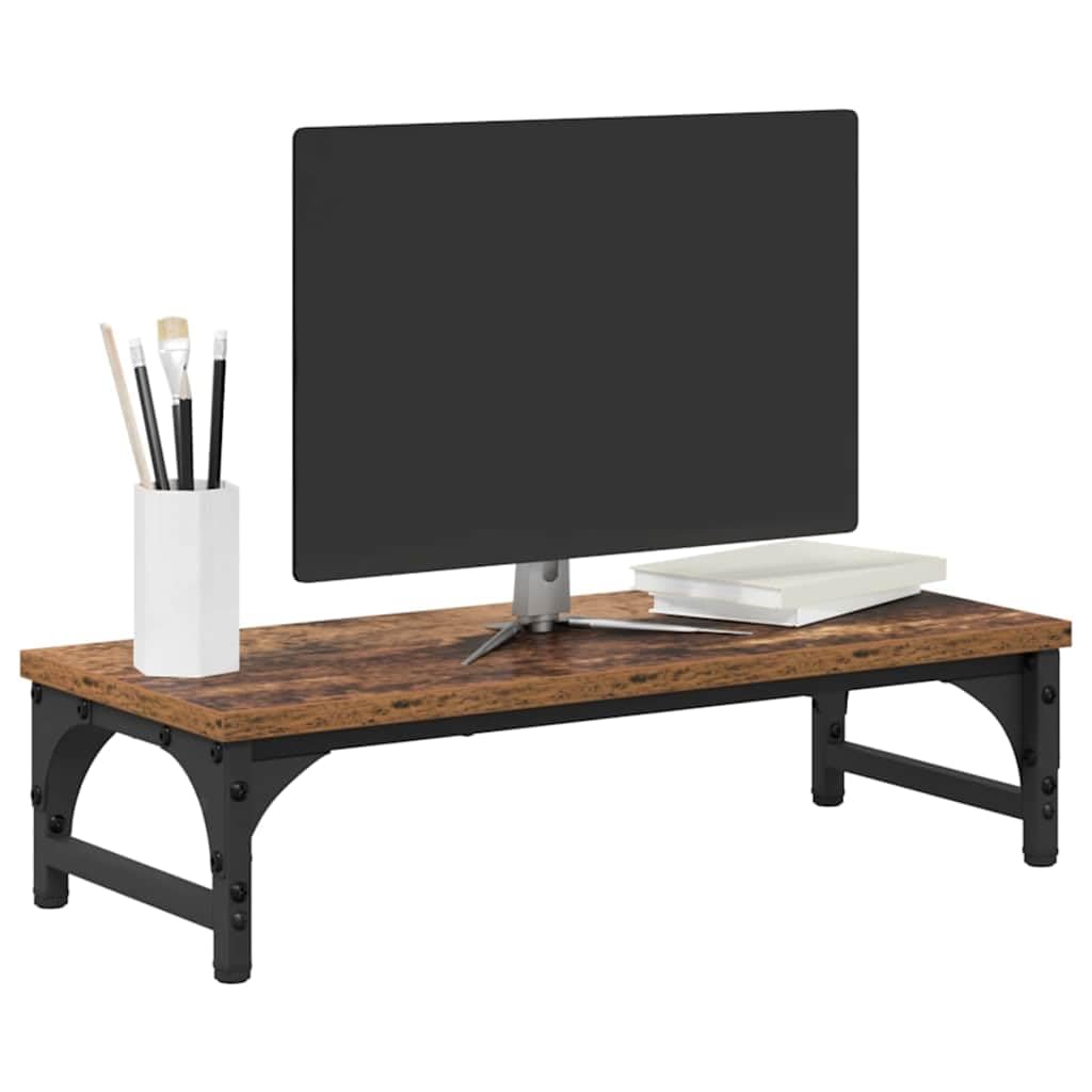 vidaXL Monitor Halterung Altholz 55 x 23 x 14 cm Holzwerkstoff, Heim-Büro, minimalistischer Monitors