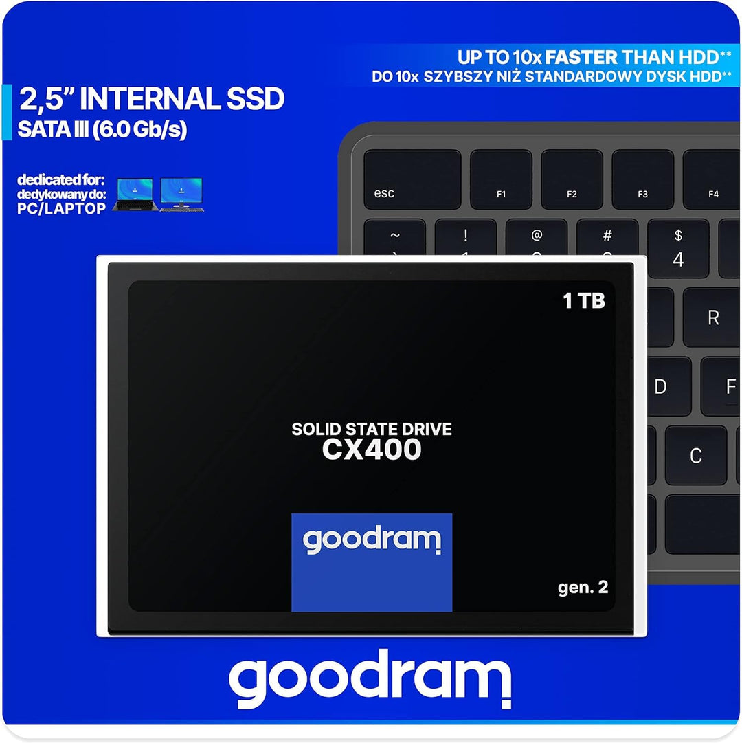 GoodRam CX400 gen.2 2.5 1024 GB Serial ATA III 3D TLC NAND 1TB, 1TB