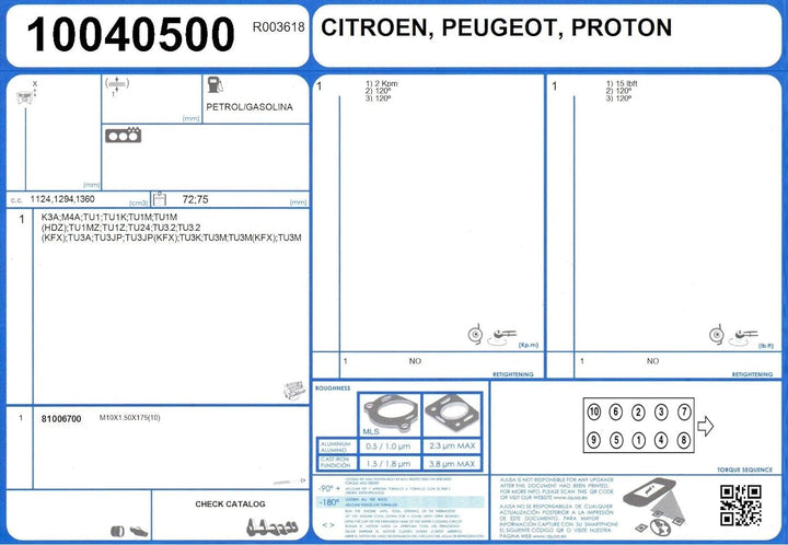 Ajusa 50038800 Dichtungsvollsatz, Motor