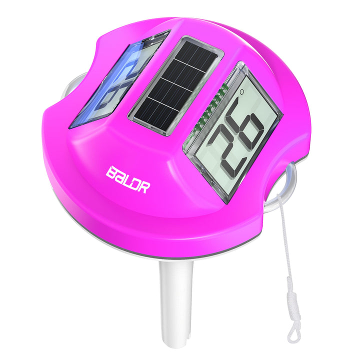 BALDR Solar Schwimmendes für Pool mit zwei grossen Displays | IPX7 wasserdichter digitaler Temperatu