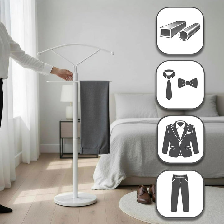 HAKU Möbel Herrendiener Marmor weiss Metall stummer Diener Schlafzimmer - Masse: B 50 x H 105 x T 32
