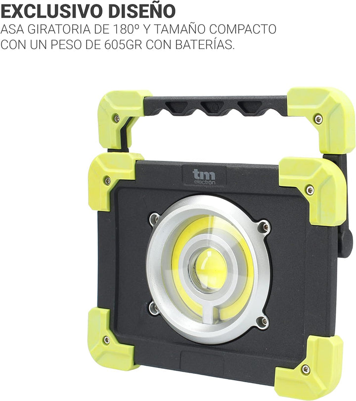 TM Electron TMTOR020 tragbares Arbeitslicht COB LED Super Hell 20W und Powerbank 4000 mAh 20W + Powe