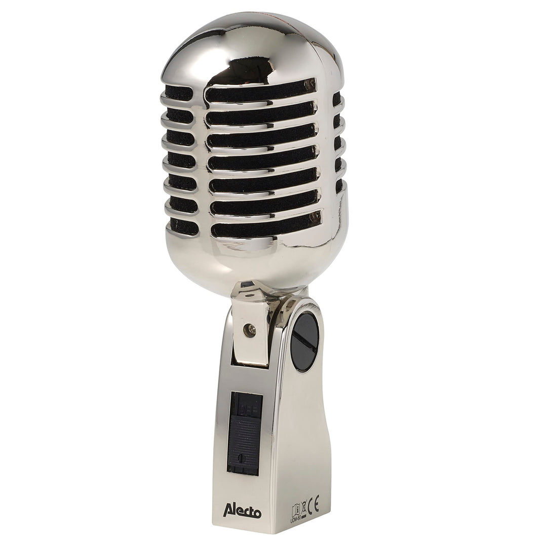 Alecto UDM-60 Dynamisches Gesangsmikrofon - Vintage Gesangsmikrofon - 60Hz-16kHz Frequenzbereich - 5