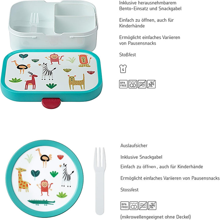 Mepal | Kinder Obst- und Bento Box | Campus meets Fruits | Spülmaschinenfest & BPA-frei | 300 & 750