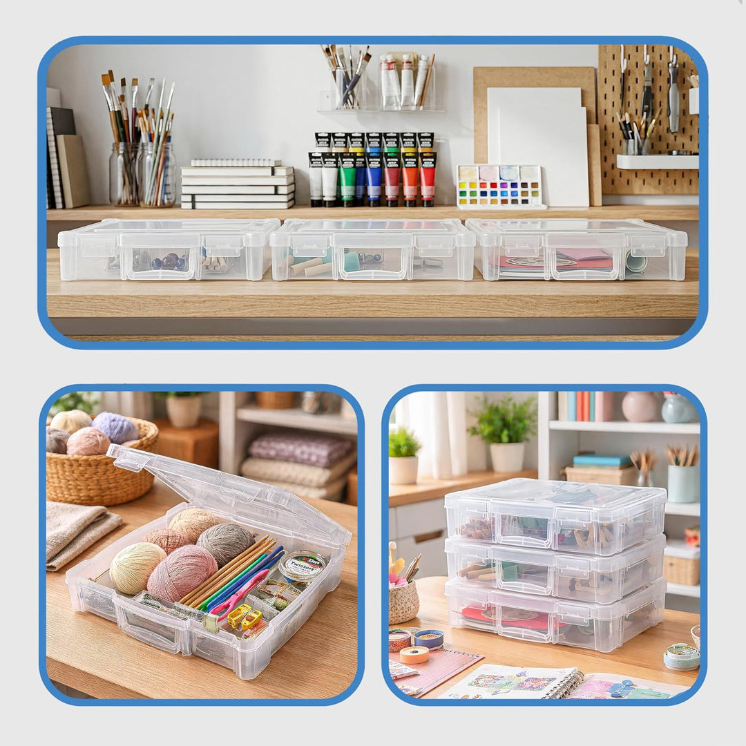 ArtBin 6913ZZ 30,5 x 30,5 cm tragbarer Kunst- und Handwerks-Organizer mit Griff, 3er-Pack, [3] Kunst