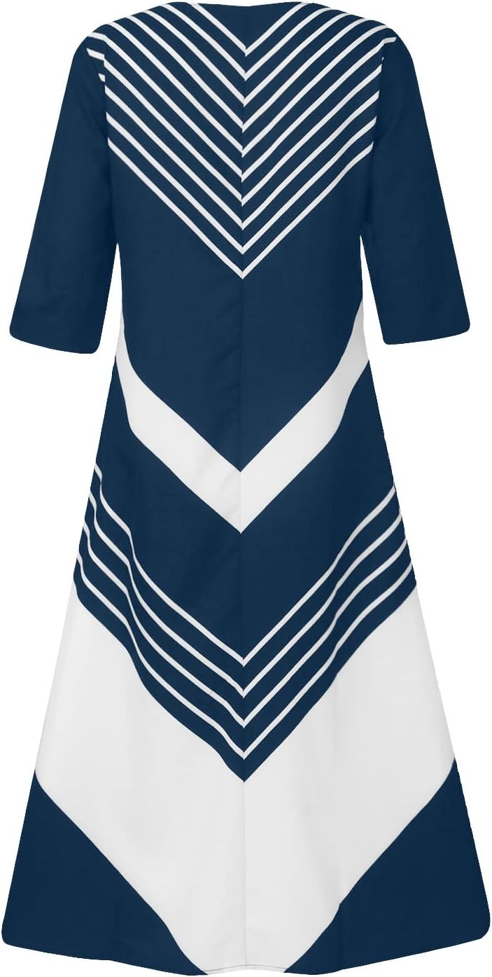 Italienische Kleider Damen V Ausschnitt Sommerkleid Damen Wadenlang Luftige Sommerkleider A Linie Mi