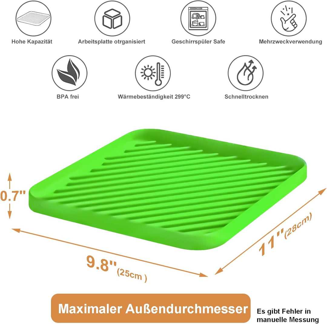 Silikon-Organizer-Tablett für Küchenspüle und Badezimmer, Geschirrspüler-Tablett, vielseitiges Badez